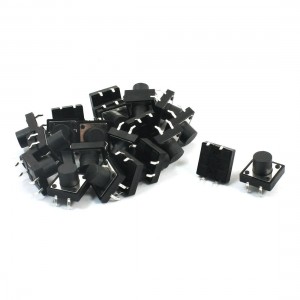 25Pcs Momentary Tact Tactile Push Button Switch 12x12x9mm 4-pin DIP