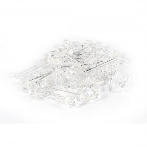 50 Pcs Clear Straw Hat 5mm Red Green Yellow White Blue LED Light Emitting Diodes