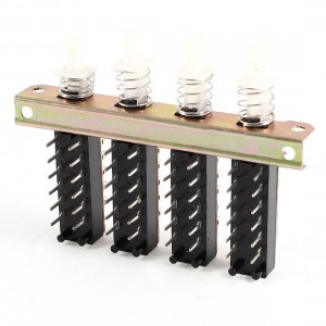 AC 110-220V 3A DC 12V-60V 6A 4PDT 4 Rows Interlock Push Button Switch