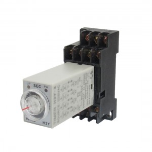 AC 220V H3Y-4 0-60S 4PDT 14 Pins Power on Time Delay Relay w Socket