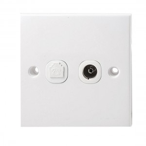 RJ11 TV Socket Flush Mounting Coaxial Outlet Wall Plate