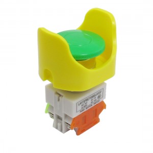 660Volts 10A 1NO 1NC Momentary Green Mushroom Button Pushbutton Switch