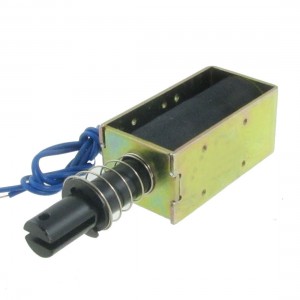DC 24V 0.96A Open Frame Pull Type Linear Solenoid 19mm Stroke 0.1Kg