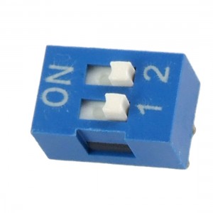 10 Pcs 2.54mm Pitch 2 Position  Piano Type DIP Switch Blue Jgibs