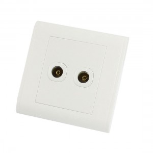 Plastic Televison Cable Socket PAL TV Jack Wall Plate White