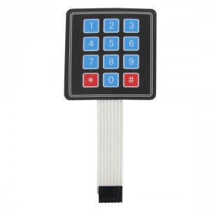 3x4 12 Key Matrix DIY Membrane Switch Touch Pad 77x69x0.8mm DC 12V