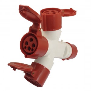 AC 380-415V 16A IP44 3P+E Multiple-outlet IEC309-2 Industrial Socket Mmvvm