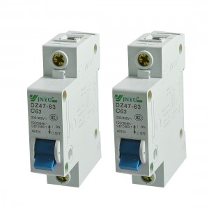2 x AC 230V/400V 63A Single Pole 1P Overload Protection Mini Circuit Breaker