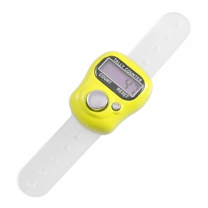 Yellow Plastic Case LCD Display Resettable Finger Counter