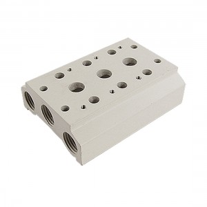 Pneumatic Ceramic Block 3 Stations Solenoid Valve Base Goavg