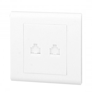 White 8P8C 8P4C RJ45 Network Socket Phone Outlet Jack Wall Face Plate Panel