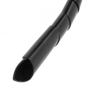 4.3M 14 Ft PE Polyethylene Spiral Cable Wire Wrap Tube Black 16mm