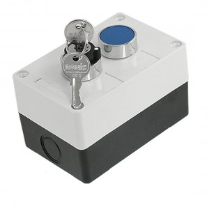 Blue Flat Cap Momentary on/off Keylock Selector Push Button Switch Station