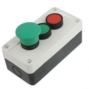 AC 400V 10A Green Mushroom NO Momentary Push Button Switch Station Box