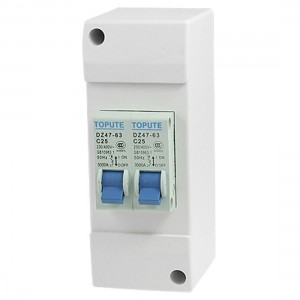DZ47-63 C25 ON/OFF Switch Mini Circuit Breaker AC 230/400V 25A w Case