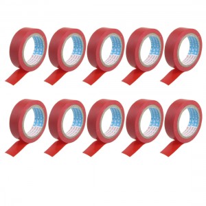 10 Pcs 16mm Width Red PVC Electrical Wire Insulating Tape Roll