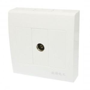 1 Gang Square TV Socket Flush Mounting Coaxial Outlet Wall Plate AC 250V