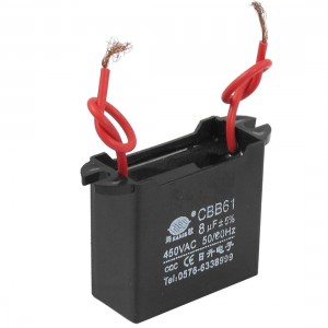 CBB61 Model 8uF AC 450V Rectangle Non Polar Motor Run Capacitor