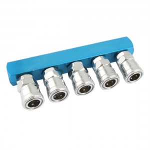 5-Way Air Hose Quick Coupler Base for 0.45" Dia Pipe