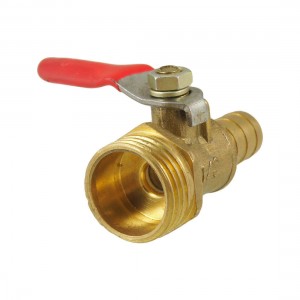 1/2" PT Male Thread To 10mm Hole Tail Pneumatic Ball Valve Red Gold Tone