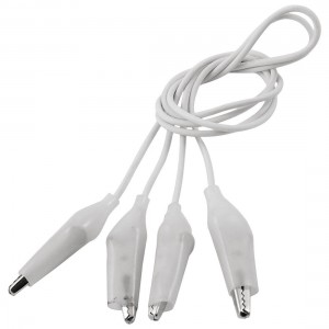2 Pcs 1.3 Ft Multimeter Electrical Alligator Clip Test Lead Cable White