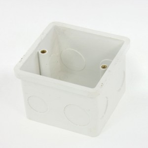 80x80x57mm Flush-Type PVC Wall Mounted Single Gang Junction Box White