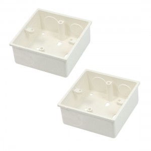 2 Pcs 86x86x38mm White PVC Flush-Type Wall Mounted Single Gang Junction Box