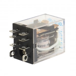 JQX-13F DC 12V Coil 8 Pin DPDT Green LED Indicator Power Relay 5A 240VAC 28VDC