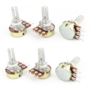 6 Pcs Top Adjustment Single Turn Shaft 3 Pins Pot Potentiometer B500K