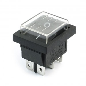 AC 250V 15A 125V 20A DPDT 2NO 2NC 6-Pin ON-OFF Waterproof Rocker Switch