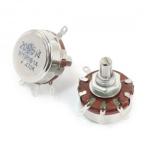 2pcs WTH118-1A 470K Ohm 20% 2W Rotary Carbon Film Potentiometer