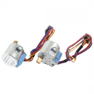 2 Pcs DC 6V 4.95x10mm Shaft 1000PRM 4-Phase 5-Wire Reduction Stepper Motor