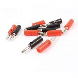 Multimeter Part 4.0mm Black Red Plastic Coated Handle Banana Plug 12 Pcs