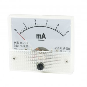 85C1-A Class 2.5 Accuracy DC 0-5mA Analog Ampere Tester Ammeter Panel Meter