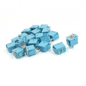20PCS Blue SPST 2 Positions Self-Locking Panel Mount Rocker Switches
