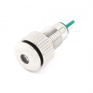 DC 12V Green Bulb 8mm Thread Panel Mount Metal Signal Indicator Light Lamp