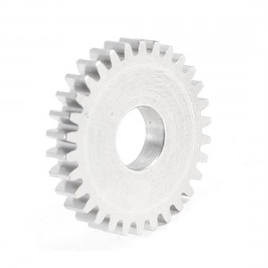 M0.6x30T 30 Teeth 6mm Dia Shaft Hole Speed Reduce Gearbox Motor Gear Silver Tone
