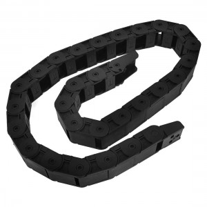 Black Open Type Towline Cable Carrier Drag Chain 18 x 25mm 103cm Long