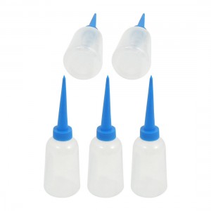 5 Pcs 100ml Blue Nozzle Experiment Empty Squeeze Measuring Bottle Dispenser