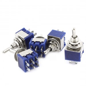 5pcs AC125V/6A DPDT 3 Positions 6-Terminals Auto Motor Toggle Switches