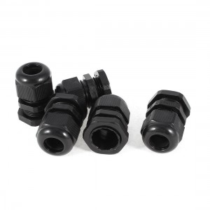 5 Pieces M20x1.5 Waterproof Connector 6-12mm Cable Locknut Stuffing Gland Black