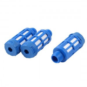 3 Pcs 1/8PT Plastic Pneumatic Valve Exhaust Noise Reducing Silencer Muffler Blue