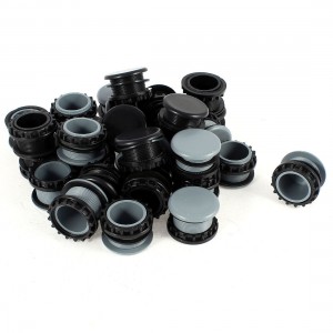 30 Pcs Black + Gray Plastic Push Button Switch 22mm Mount Hole Panel Plug Cap