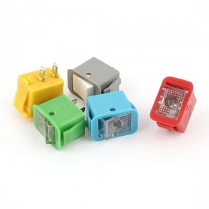 5Pcs SPST 2 Position Locking Panel Mount Rocker Switch Assorted Color