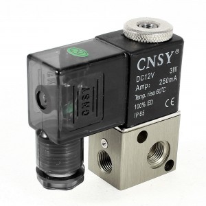 Direct Drive Type 2 Position 3 Way Gas Air Solenoid Valve DC 12V 250mA