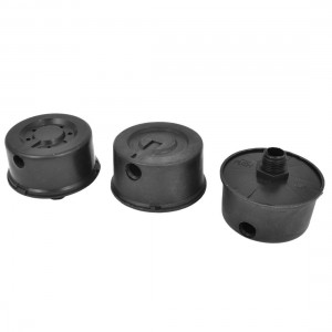 3 Pcs Black Plastic Casing 3/8"PT Male Thread Exhaust System Silencer Muffler