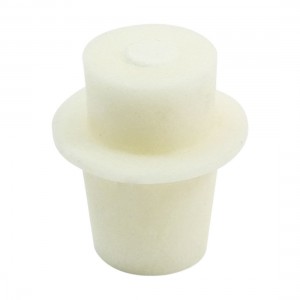 18mm-22mm 13mm Hole Dia Conical Flask Silicone Stopper Plug Beige