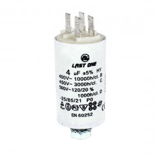 Round Shaped 4uF 4 Terminals 5% Tolerance Motor Run Capacitor