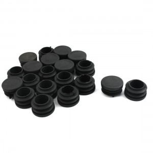 20 Pcs Black Plastic 30mm Diameter Round Tube Pipe Insert Caps Covers