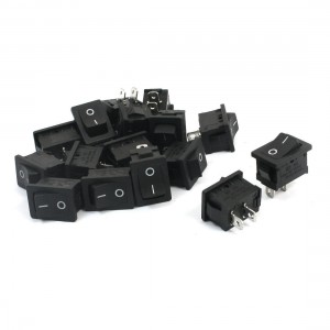 AC 250V 6A/12A 125V/10A 2 Pin I/O 2 Position SPST Boat Rocker Switch 15 Pcs